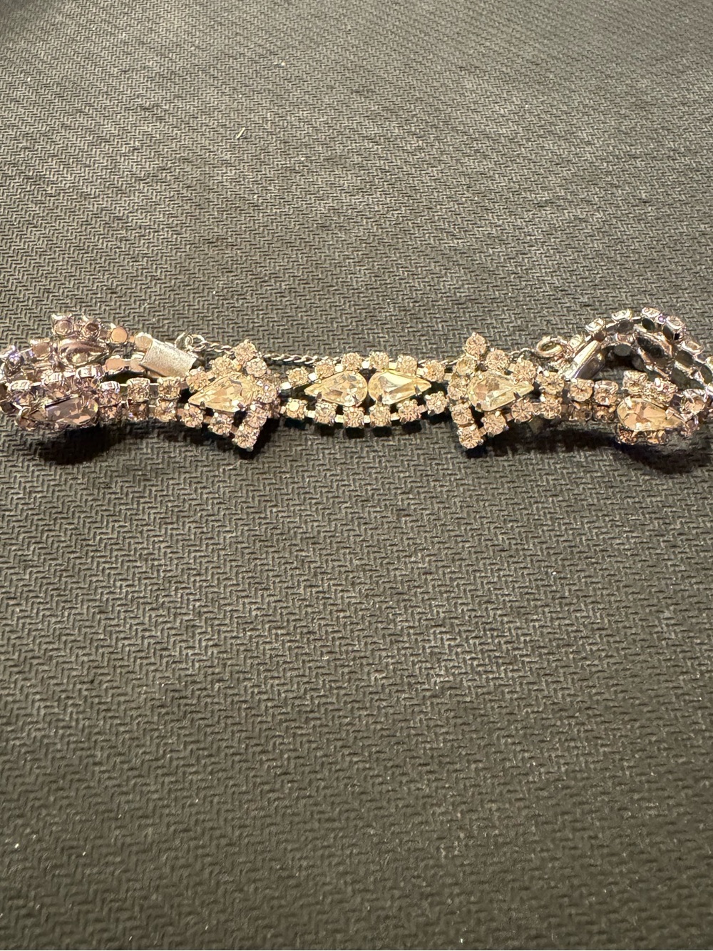 Karu Silver Tone Crystal Bow Bracelet